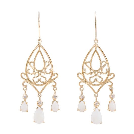 2.53 Cts Natural Diamonds & Opal Sterling Silver Designer Earrings MSRP $1,665!