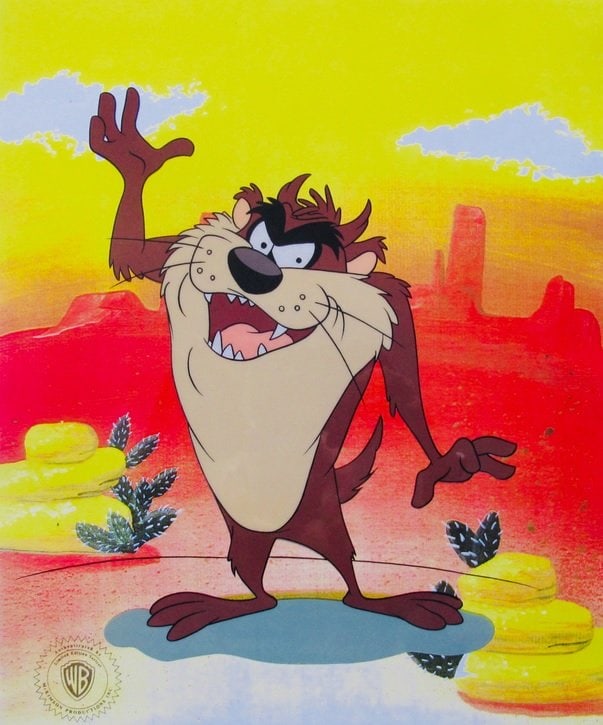 Warner Bros Looney Tunes TAZ the TAZMANIAN DEVIL Animation Art Sericel MSRP $1,485!: This is a Limited Edition Sericel of Warner Bros Looney Tunes TAZ the TAZMANIAN DEVIL.This fantastic animation features Taz as he appeared in the 1970?s cartoons.This Cel measures 11" x 14". Comes unf