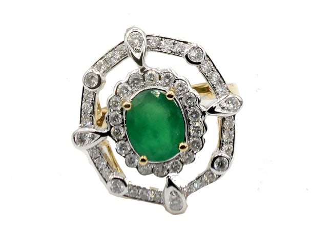 9,755 Value! 2.57 Ct GLS Certified Natural Emerald Diamond Designer 14K Gold Ring (1 of 2)
