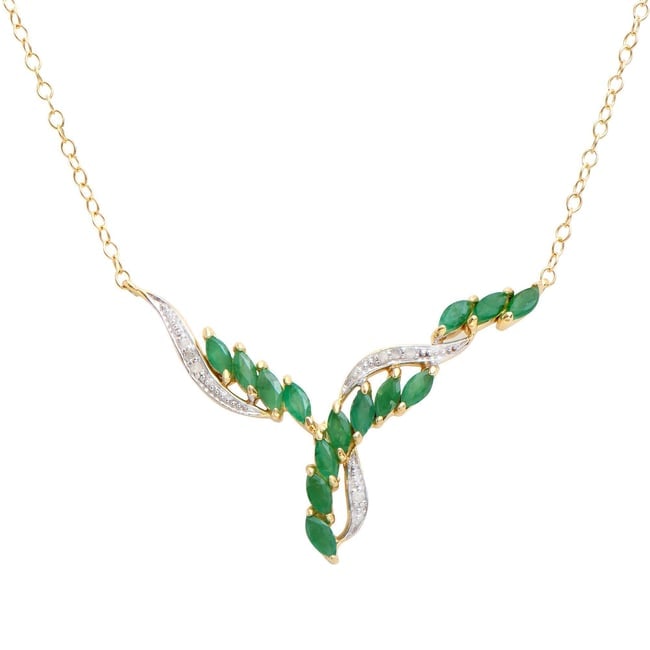 $1,985 Value! 2.75 Cts Natural Diamond Emerald 18KGP Sterling Silver Designer Necklace #2068