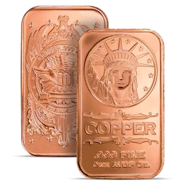 Hot deal! 20 Copper Bars Liberty Head, 1 AVDP Oz, .999 Pure Copper (1 of 3)