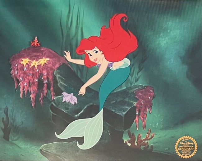 Disney THE LITTLE MERMAID Limited Edition Sericel Animation Fine Art: This is a Disney Limited Edition Serigraph Cel of The Little Mermaid.From Walt Disney Studios. Disney?s own artists have selected this scene from the original animation drawings used to produce this c