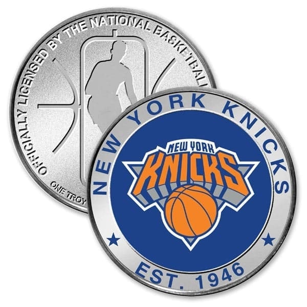 Hot Deal! Knicks 1 Oz Colorized NBA Silver Round in Capsule w/ Box - .999 Pure IRA Approved: The Knicks 1 Oz Colorized NBA Silver Round pays tribute to one of basketball?s most iconic and enduring franchises.Struck from .999 fine silver and officially licensed by the NBA, this brilliant uncir