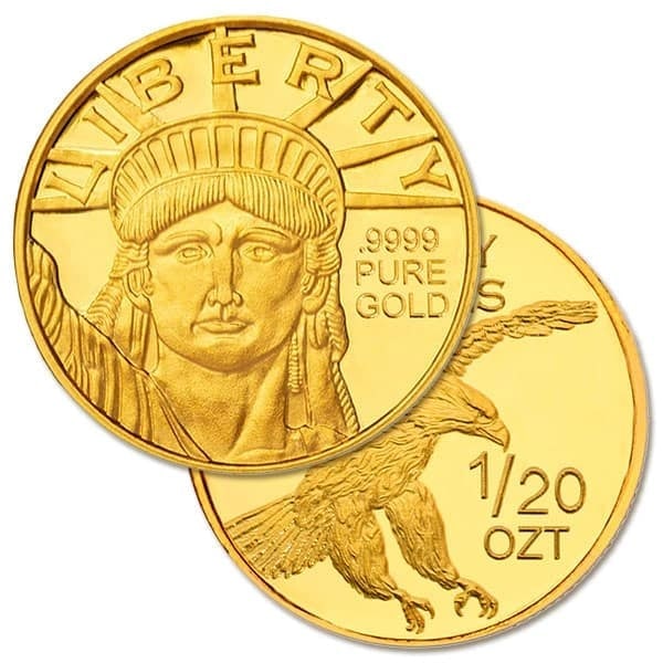 Great Investment! Lady Liberty Gold 1/20th Ounce Round - .9999 Pure 24K IRA Approved: The Lady Liberty Gold 1/20th Ounce Round is an excellent, budget-friendly option for those looking to make a modest yet valuable investment in gold. With 99.99% pure gold (.9999 fine), this round offe
