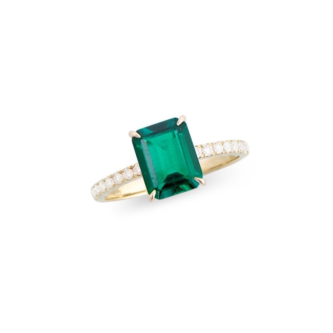 $8,995 Value! 2.24 Ct Lab Grown Emerald Diamond Designer Ring F VVS 2 AAA IDEAL Cut CERT: Gemstone Description:Gemstone: Emerald Lab Grown Color: Green Shape: Octagon Size: 9x7mm Quantity: 1 Grade:AAA Ct: 2.02 Diamond Lab Grown Description:Shape: Round Size:1.5mm Ct: 0.22 Grade: VVS2 Color