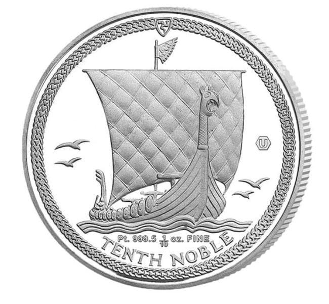 Great Investment! Isle of Man Platinum Noble - 1/10th Oz Coin .9995 Pure IRA Approved (1 of 2)