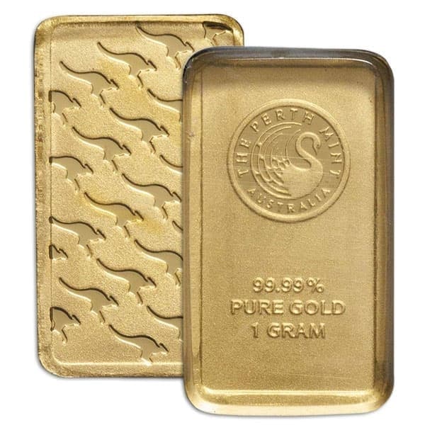 Great Investment! Perth Gold Bar, 1 Gram, .9999 Pure in Assay Package IRA Approved (1 of 2)
