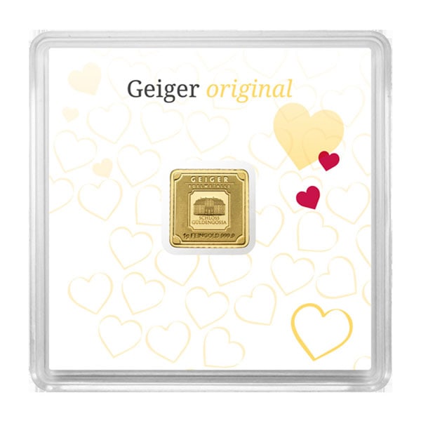 Great Investment! Love Assay Geiger GOLD Bar - 1 Gram .9999 Pure IRA Approved (1 of 1)