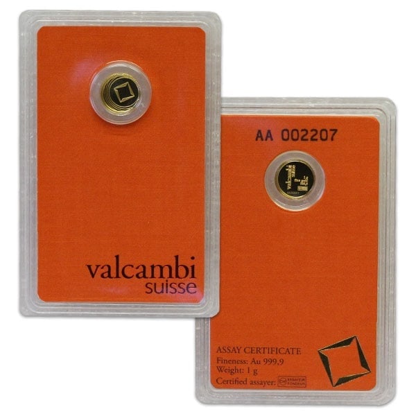 Great Investment! Valcambi Gold 1 Gram Round - .9999 Pure IRA Approved: The Valcambi Gold 1 Gram Round is a compact yet valuable piece of precious metal, ideal for investors and collectors looking for flexibility and affordability in their gold holdings.Crafted by Valcamb
