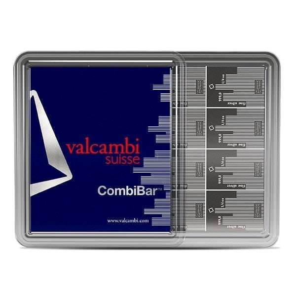 Great Investment! 4 Oz Silver Valcambi Skyline CombiBar (16 x 1/4 Oz, in Assay), .999 P IRA Approved (1 of 1)