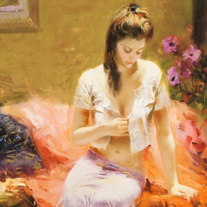 Pino "Into The Night" Signed Ltd Ed. Giclee on Canvas: This is a gorgeous limited edition original hand signed giclee on canvas by Pino Daeni. Hand Signed and numbered by the artist from an edition size of 500. Comes with a certificate of authenticity. Ma