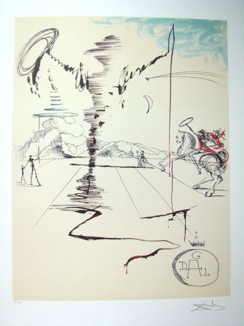 Salvador Dali Lithograph Chevalier: Each one made on archival quality paper, facsimile signed and pencil numbered from an edition of 500. Certificate of Authenticity provided.