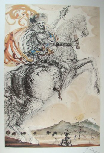 Salvador Dali Lithograph Don Quixote: Each one made on archival quality paper, facsimile signed and pencil numbered from an edition of 500. Certificate of Authenticity provided.