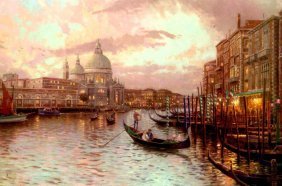 Kinkade Fine Art Lithograph Venice Sunset on the Grand: Signed Lithograph: THOMAS KINKADE- VENICE SUNSET ON THE GRAND CANAL Edition size: 10.5" x 7.5" Print Type: Offset Lithograph Subject: Cityscape Style: Impressionism The Print comes with Free acid Mat