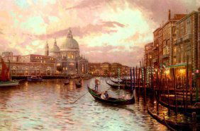 Kinkade Fine Art Lithograph Venice Sunset on the Grand: Signed Lithograph: THOMAS KINKADE- VENICE SUNSET ON THE GRAND CANAL Edition size: 10.5" x 7.5" Print Type: Offset Lithograph Subject: Cityscape Style: Impressionism The Print comes with Free acid Mat