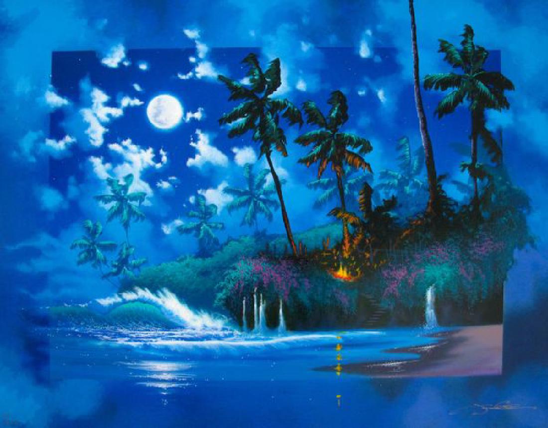 James Coleman FULL MOON Hand Signed Limited Ed. Giclee: This is a limited edition hand signed giclee on canvas by James Coleman titled "FULL MOON". This piece is Hand Signed by Disney artist James Coleman. This piece is numbered from an artist proof editio