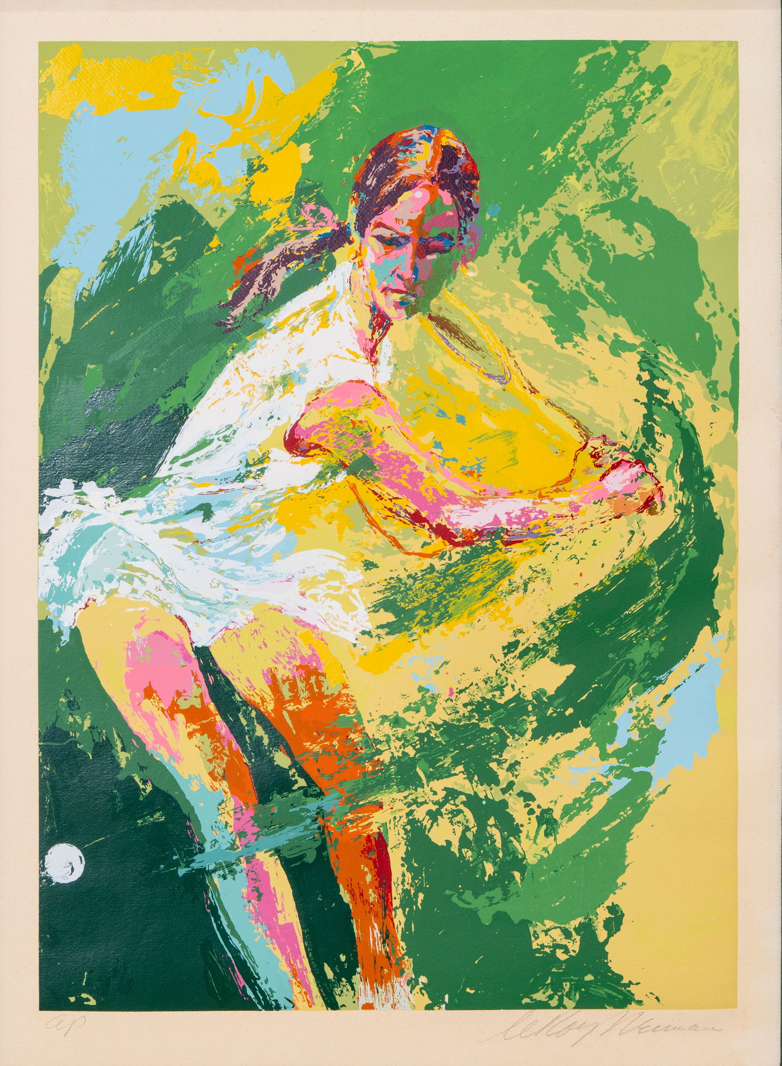 LeRoy Neiman (1921-2012) - "Backhand - Chris Evert", 1974 - Rare Artist Proof - Hand Signed (1 of 8)