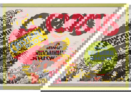 Vintage Poster - CRISTIANI BROS. 3 Ring Wild Animal Circus - Framed Lithograph - Poster, ca.: <!DOCTYPE html> VINTAGE POSTER Vintage CRISTIANI BROS. 3 Ring Wild Animal Circus Framed Poster, ca. 1960’s Original Poster Printer: Globe Poster Co
