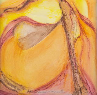Rose T. Diamond (b.1949) "Uros Woman, Peru", ca.2020 - Abstract Painting - Inspired by Joan Mitchell: <!DOCTYPE html> ROSE T. DIAMOND (b. 1949) Uros Woman, Peru, ca. 2020’s Watercolor on 140lb Strathmore Paper Image: 12 x 12 in Frame: 13 1/