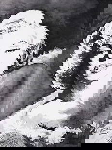 Lalainya - "Marilyn Monroe" - Giclee Print - Black and White: <!DOCTYPE html> LALAINYA Marilyn Monroe - Print  Giclee Print on Cotton Rag Paper Edition: 1 of 25 Image: 16 x 13 in Sheet: 18