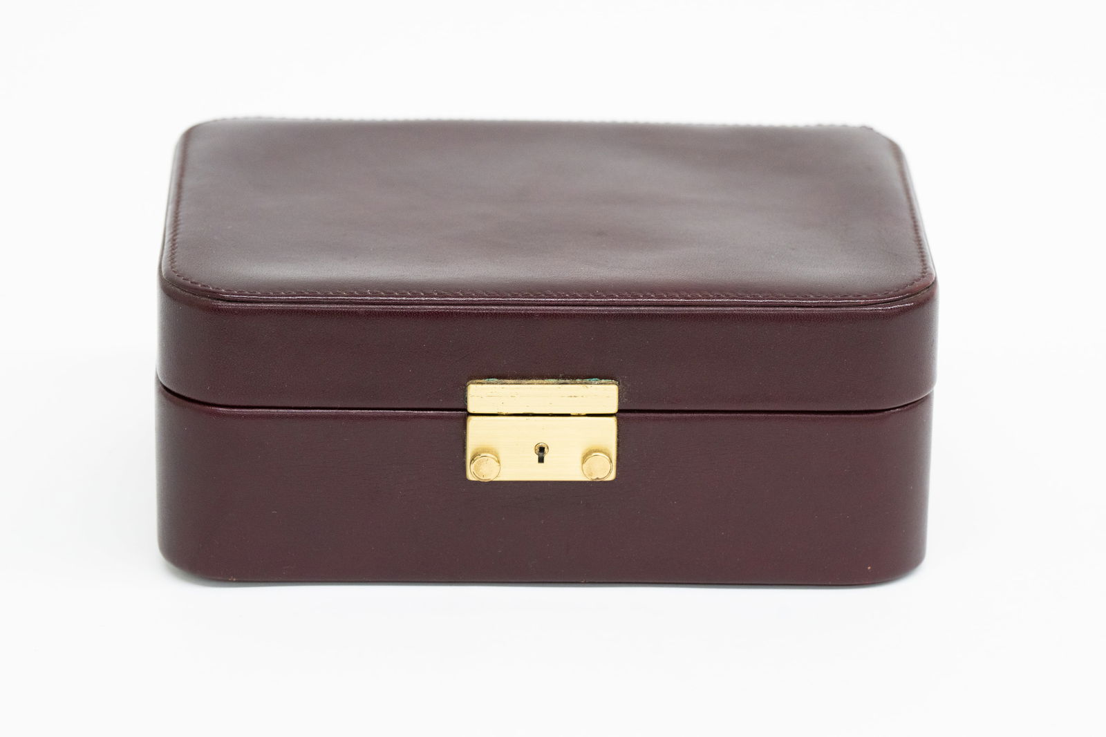 Tiffany & Co. Vintage Burgundy Leather Jewelry Box - Lock & Key (1 of 13)
