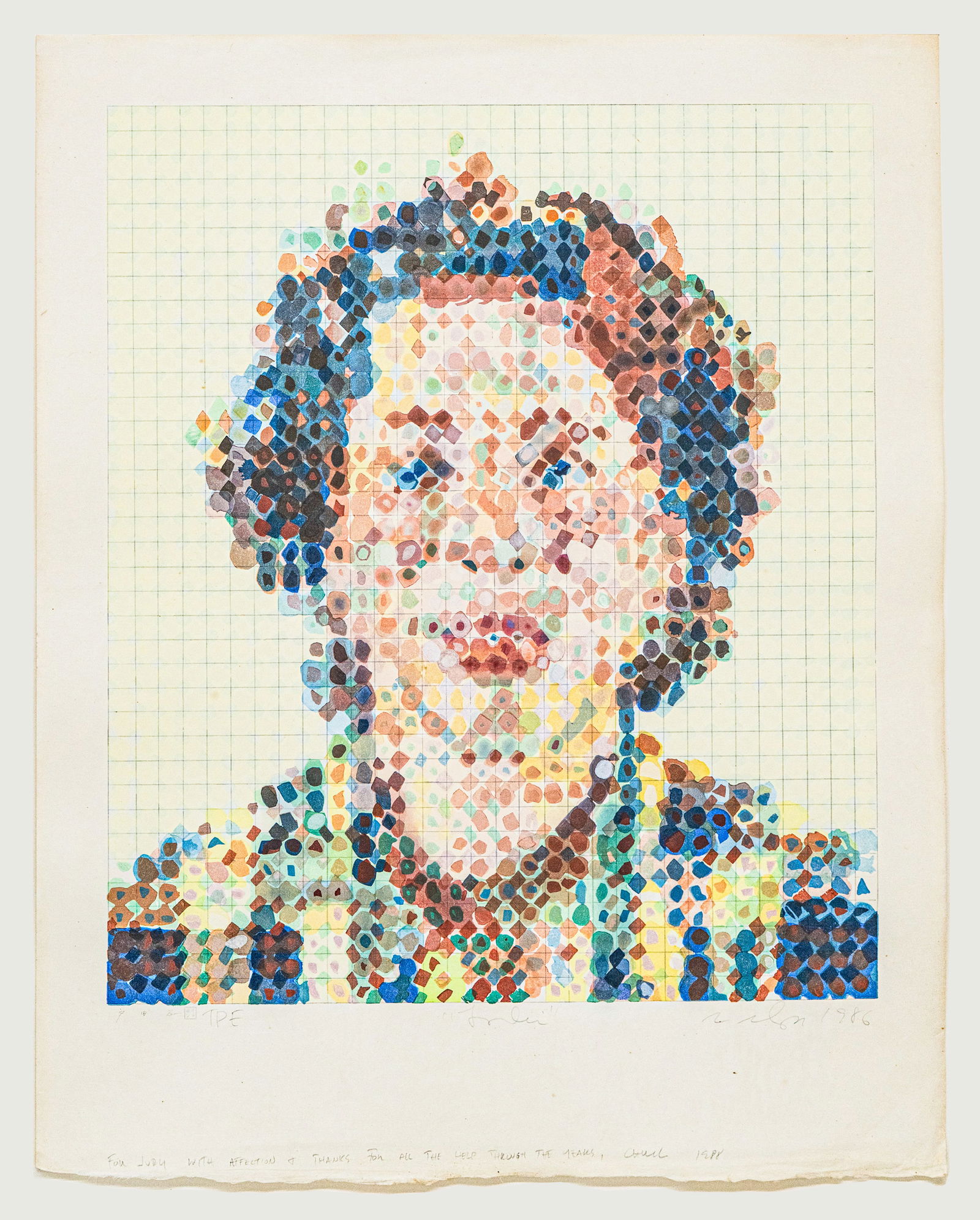 Chuck Close (1940-2021) - Leslie, 1986 - Rare "Trial Proof" (1 of 9)