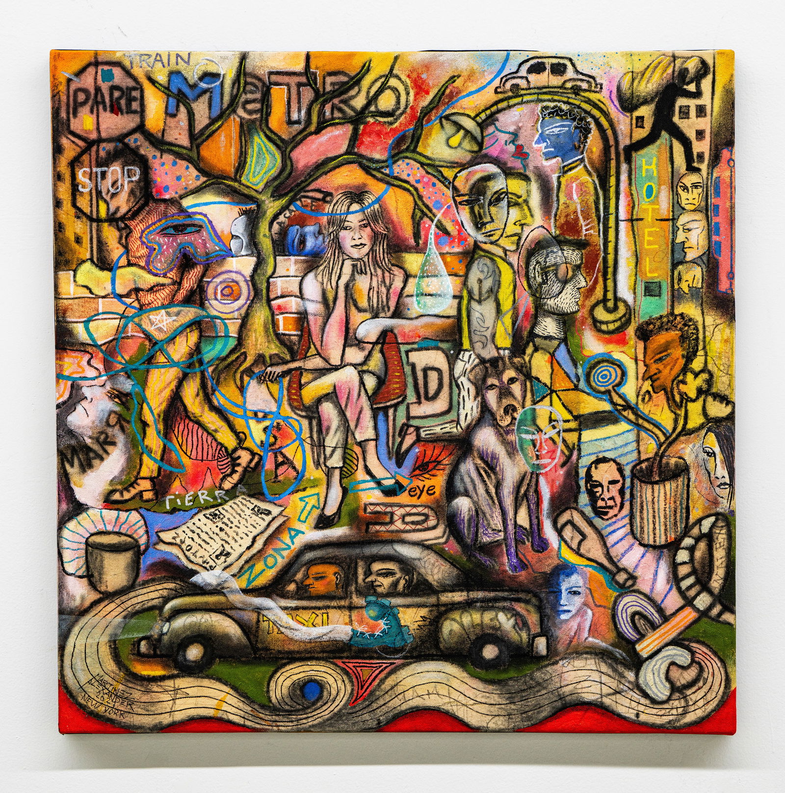 Alexander Martinez (b. 1965) - "Vista Enla 33 - NYC", 2023 - Original Painting Acrylic on Canvas:  ALEXANDER MARTINEZ (b. 1965) Vista Enla 33 - NYC, 2023 Acrylic on Canvas Image: 25 x 25 in Hand signed on bottom left