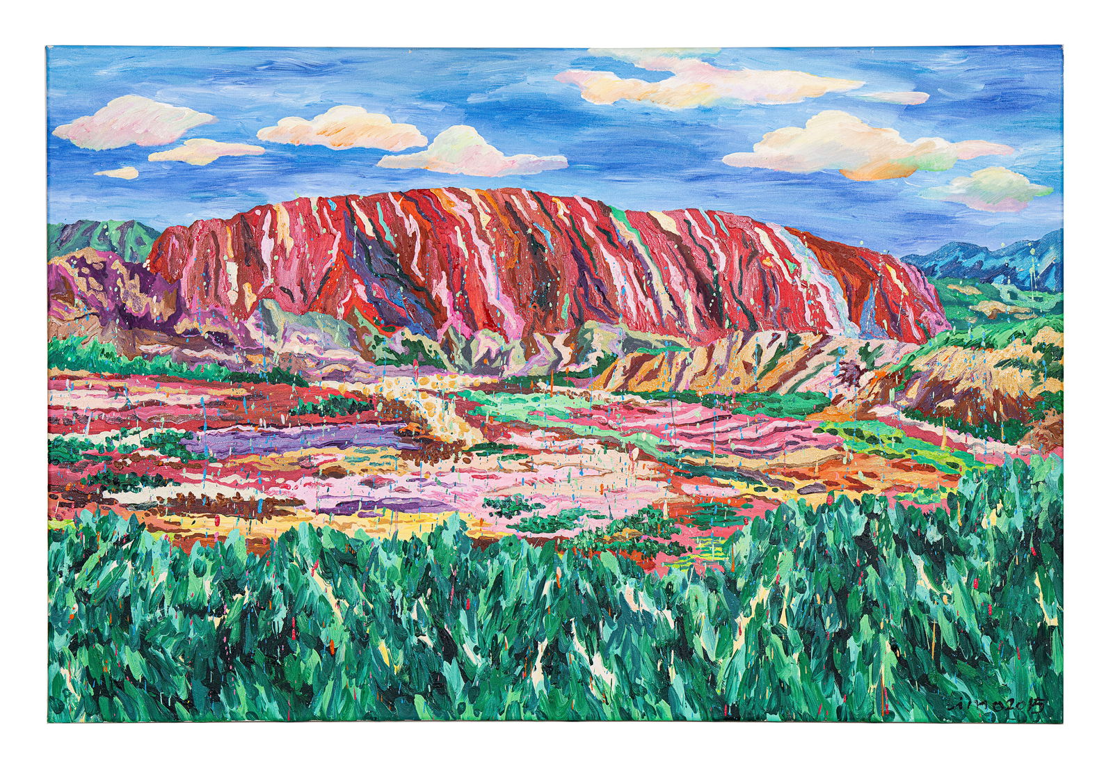 Mo Li (b. 1988) - "The South Mountain 5" - Oil on Canvas - Original - Modern & Contemporary Painting:  MO LI (B.1988) The South Mountain 5, 2015 Oil on Canvas Image: 39 x 59 in Hand signed and dated on bottom right Proven