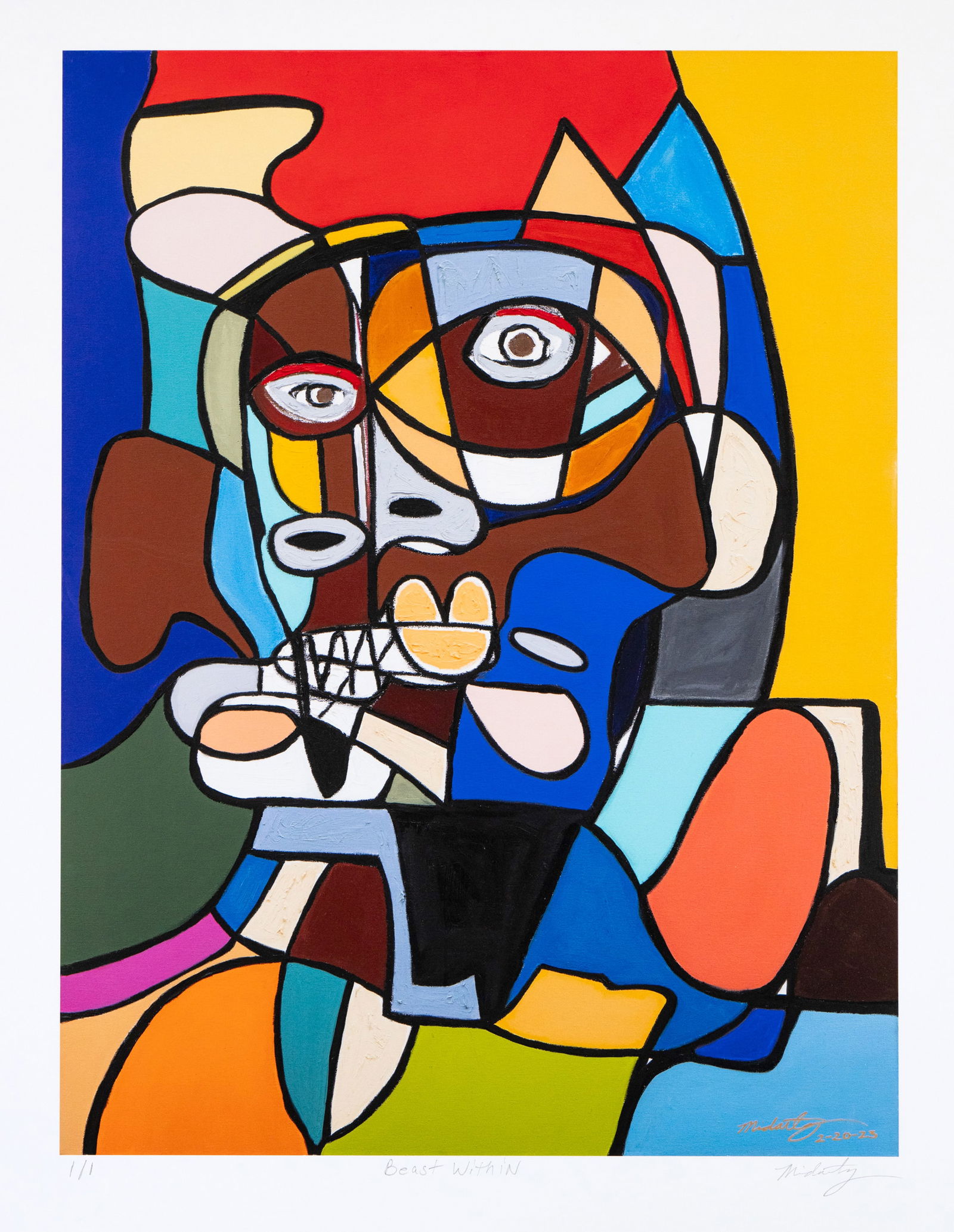 Midartz (b.1975) - "Beast With In", 2024 - Fine Art Print 1 of 1 - Basquiat Inspired Artist (1 of 4)