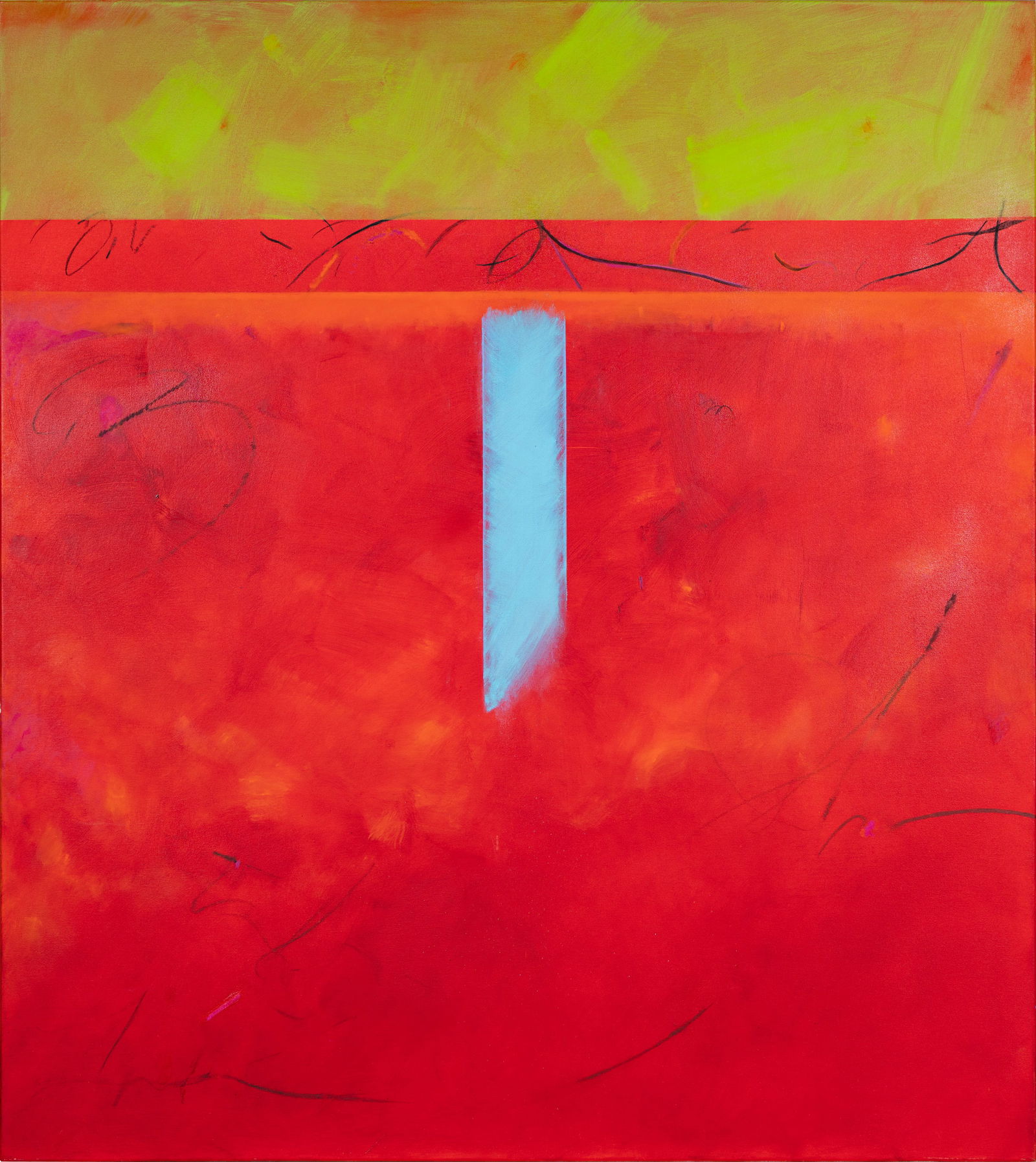 Doris Wyman (1932-2022) "Mensaje III", 2001 - Abstract Oil Painting - 72" x 64" - Rothko Inspired (1 of 6)