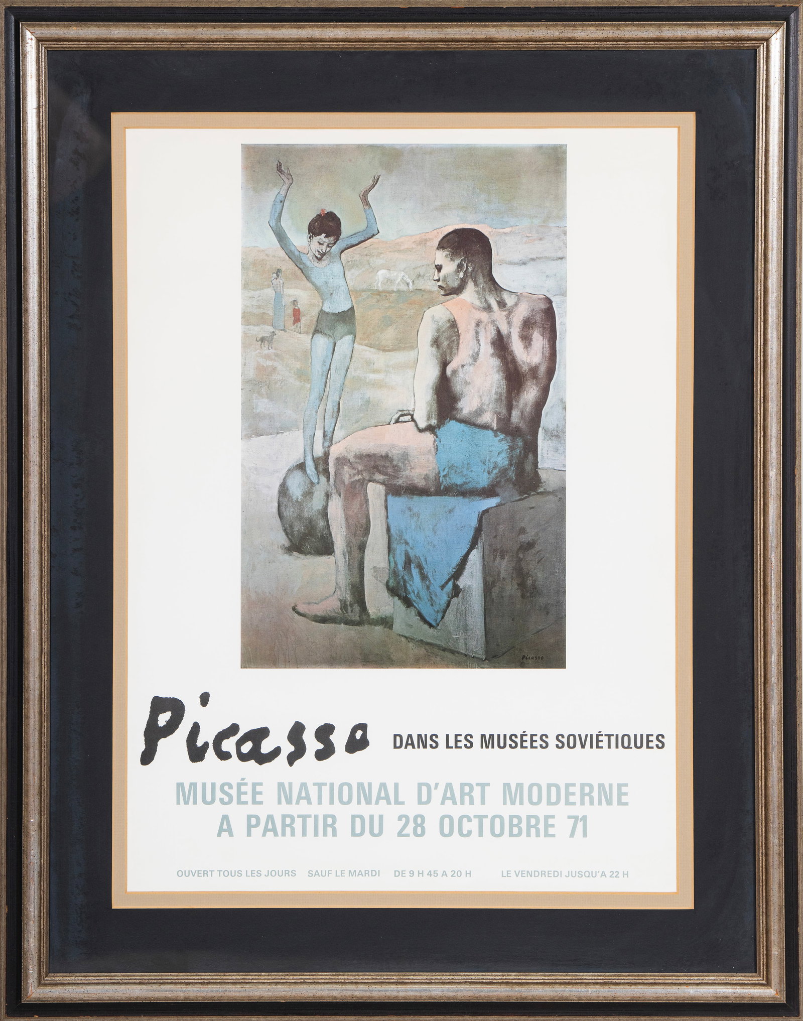 Pablo Picasso (1881-1973) - Girl on a Ball - Musee National D'Art Moderne - Original Vintage Poster:  PABLO PICASSO (1881-1973) Girl on a Ball - Musee National D'Art Moderne - Dans les Musées Soviétiques, 1971 - Poster Offset Lithograph Pri