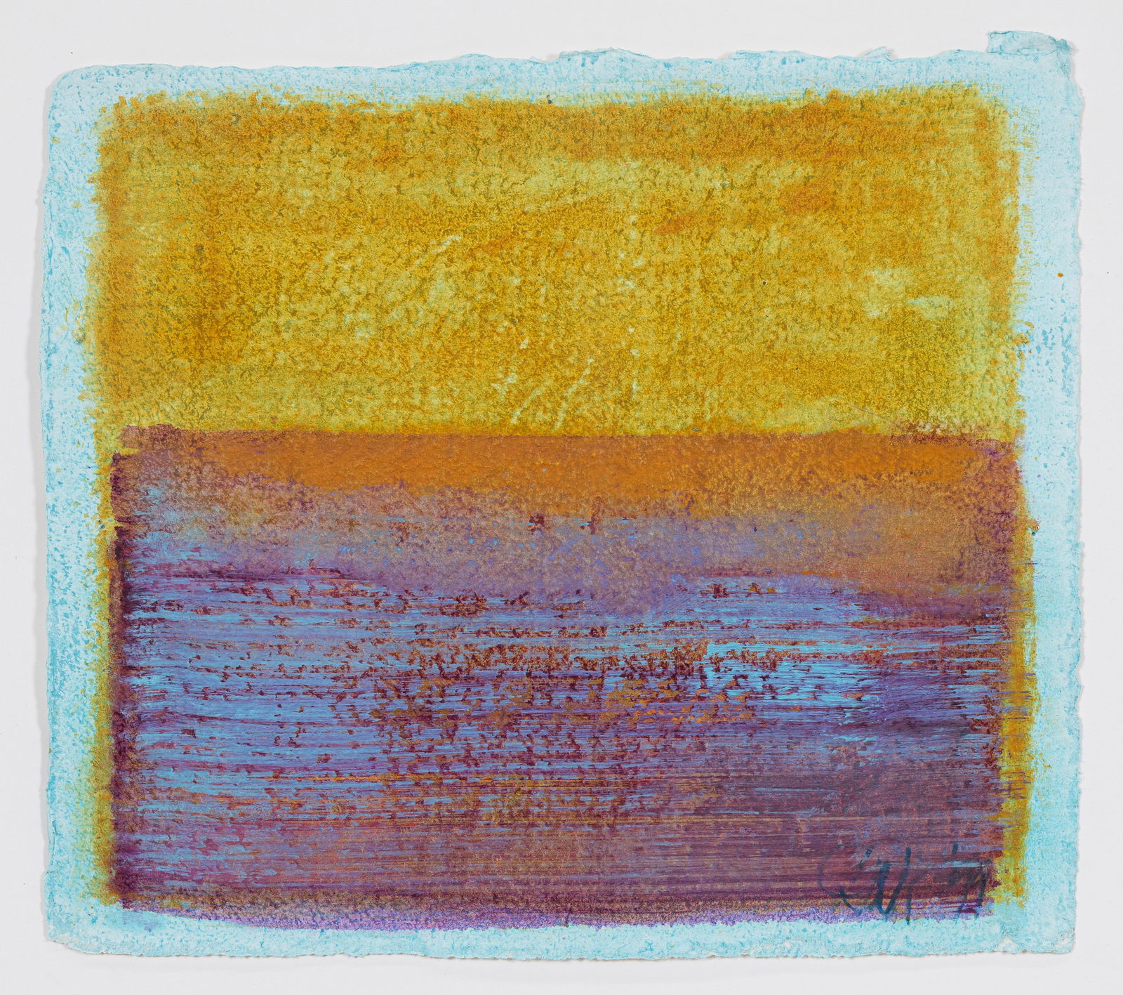 Doris Wyman (1932-2022) "Untitled", 1999 - Abstract Oil Painting on Paper - Rothko Inspired:  DORIS WYMAN (1932-2022) Untitled, 1999 Oil on Hand Made Paper Image: 13 x 11 in Frame: 16 1/2 x 15 1/2 in x 1 Hand sig