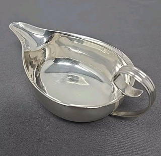 S Richard Coin Silver Pap Boat 1801-29 New York NY: Early American pap boat/ invalid feeder in coin silver by Stephen Richard from New York NY. Circa 1801 to 1828 probably dates to the earlier part of his business. It is a very unusual form. Measures a
