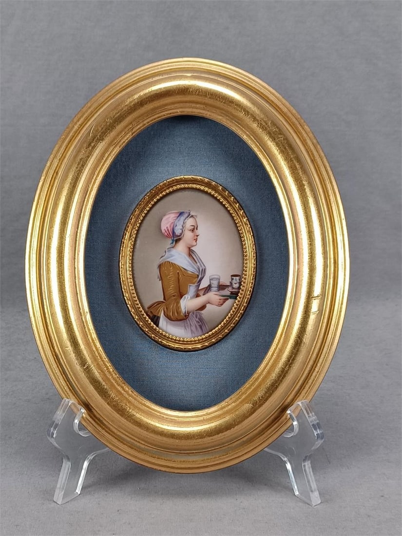 Hand Painted Chocolate Girl Porcelain Plaque (1 of 13)