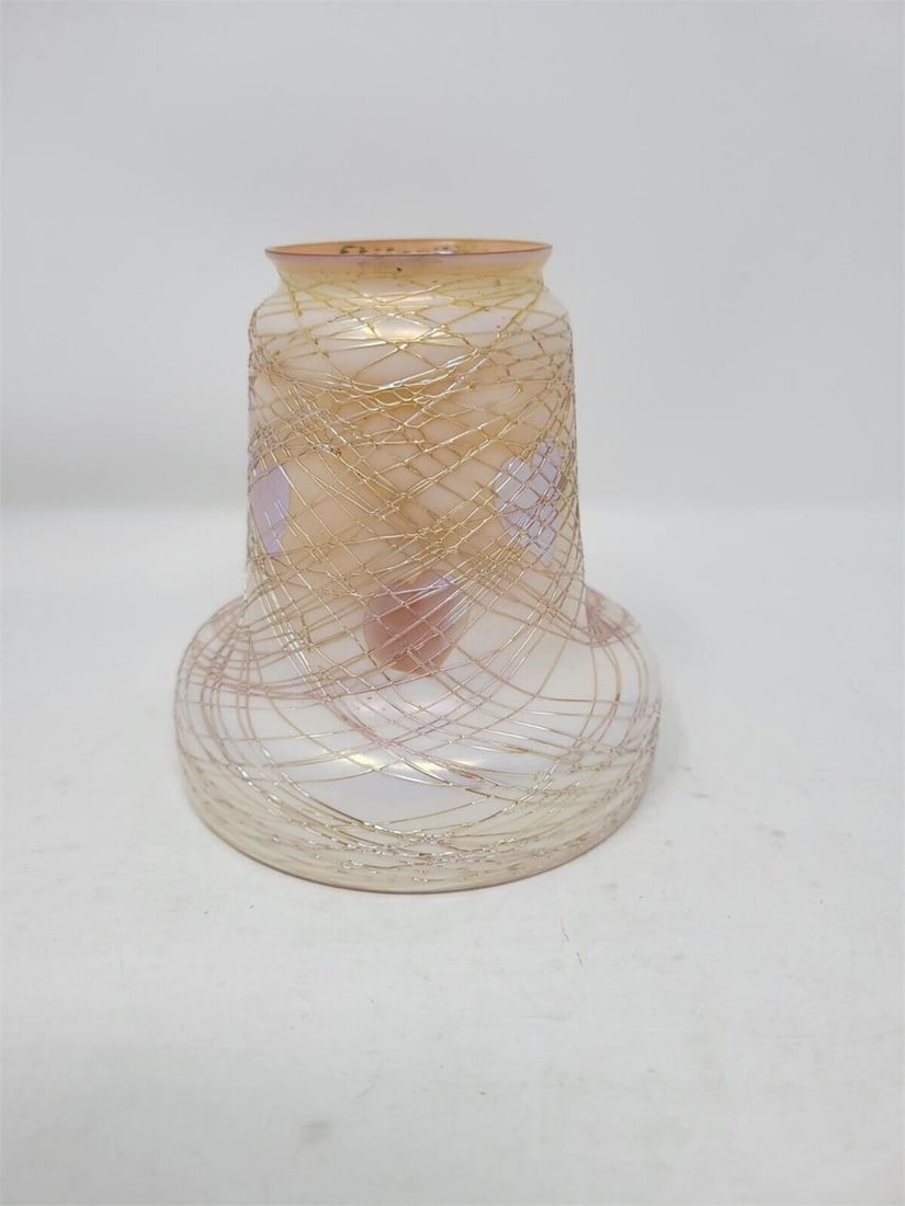 QUEZAL GOLD AURENE THREADED ART GLASS LAMP SHADE (1 of 20)