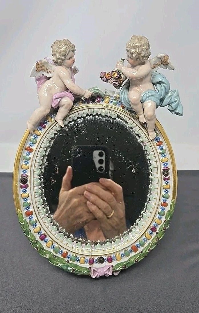 Meissen Figural Dressing Table Mirror with Cherubs (1 of 20)