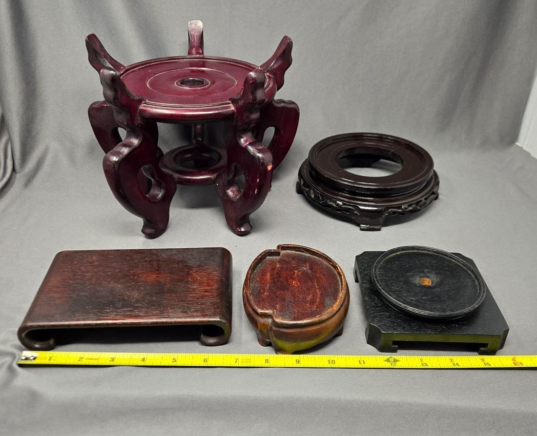 5 Pieces Chinese Wood Stands (1 of 8)