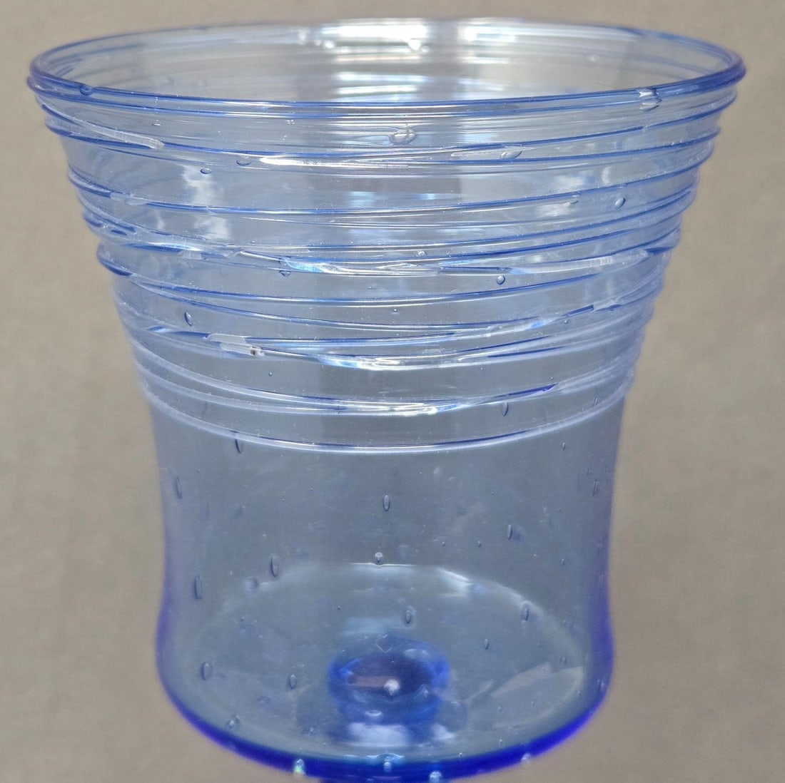 Steuben Goblet French Blue Applied Threads - 5