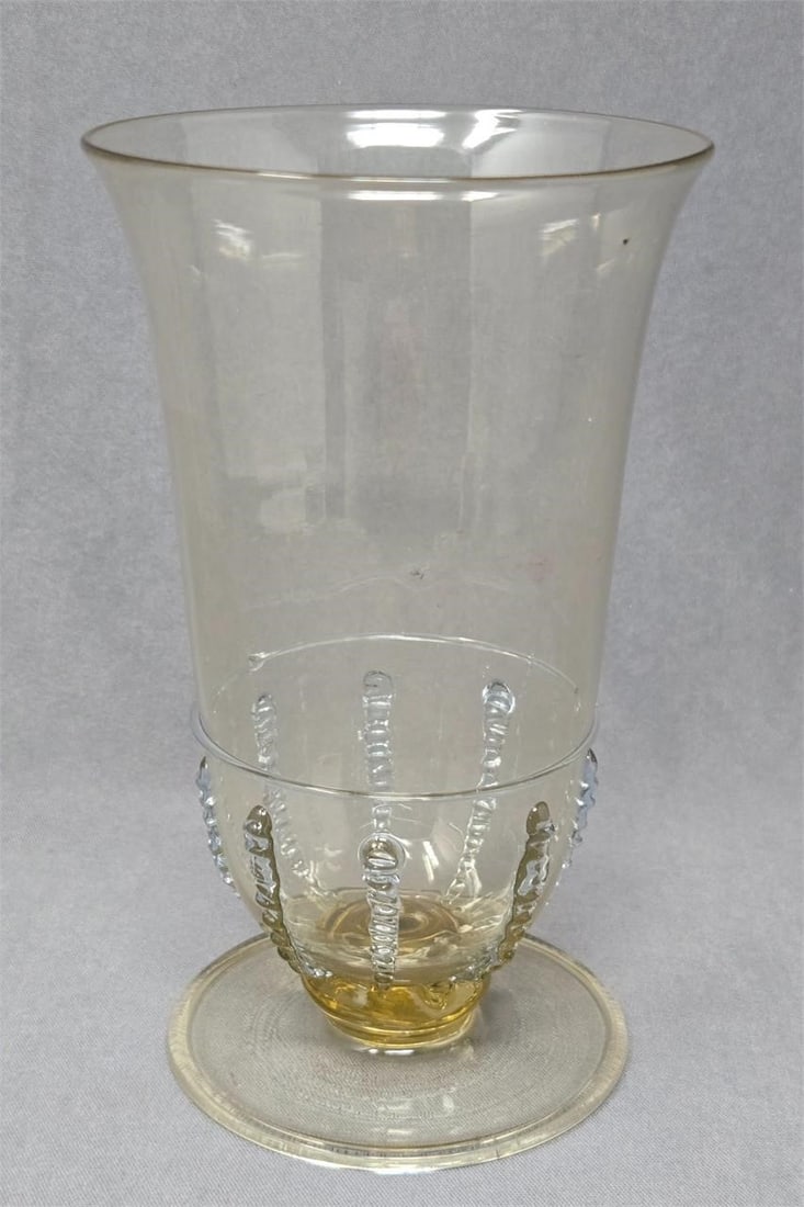Murano Ice Tea Glass Applied Rigaree 1910-20 (1 of 8)