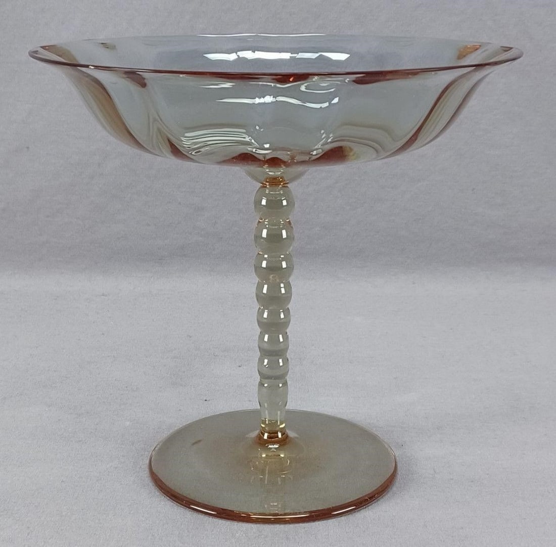 Signed Moser Heliolit Optic Molded 7 3/8" Compote (1 of 8)