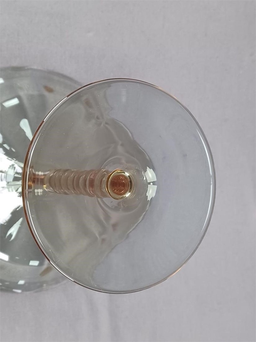 Signed Moser Heliolit Optic Molded 7 3/8" Compote - 7