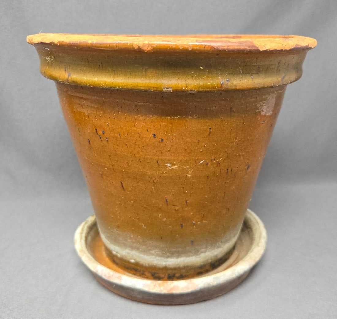 Pennsylvania Glazed Redware Flower Pot (1 of 11)