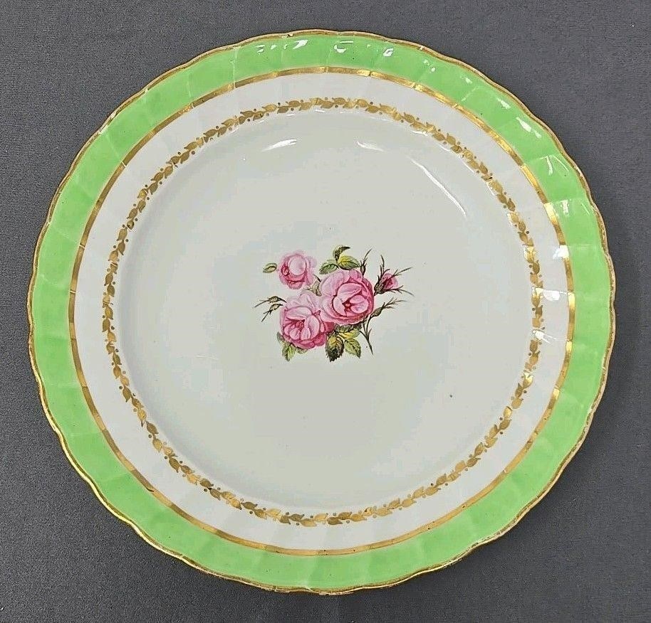 Derby Roses Plate Early 1800s (1 of 14)