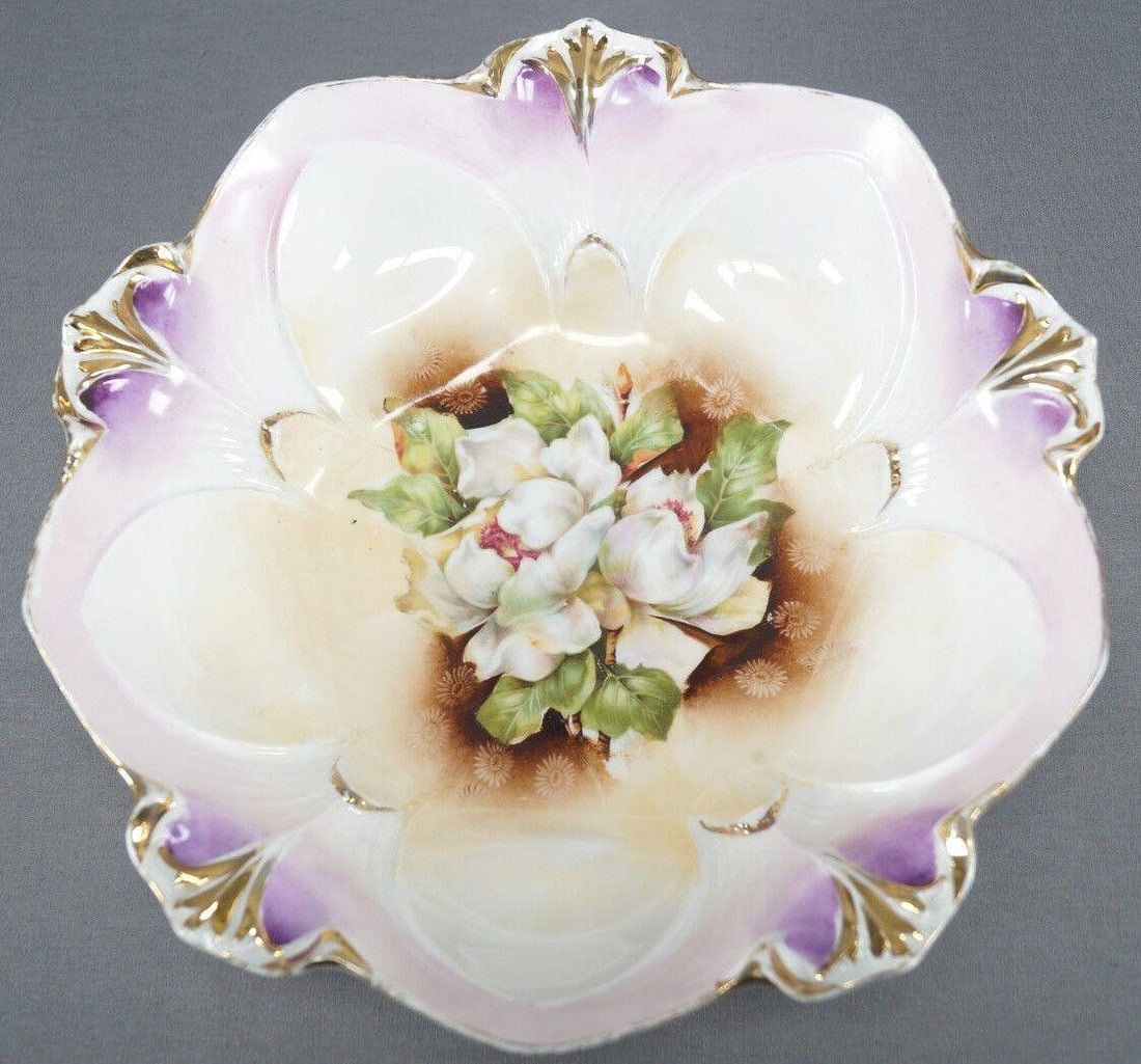 RS Prussia Mold 78 Pink & Purple Large Bowl (1 of 6)