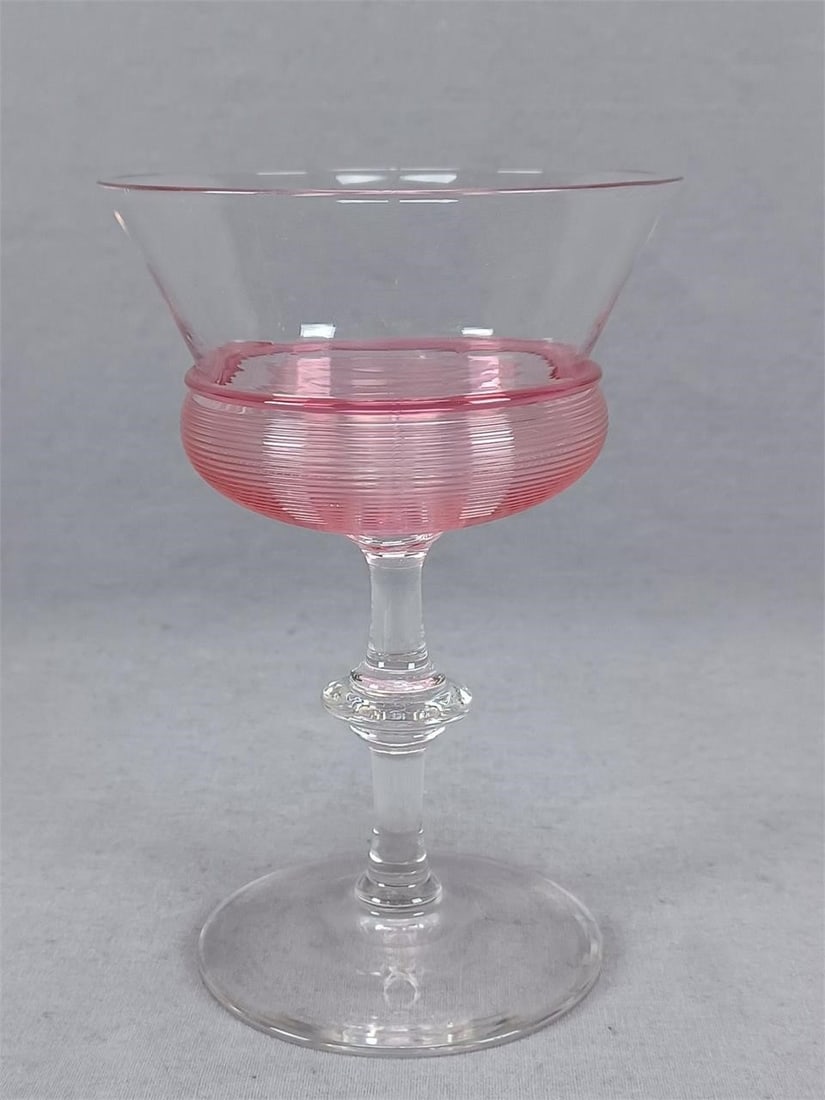 Steuben Gold Ruby Reeding Champagne Glass - 2