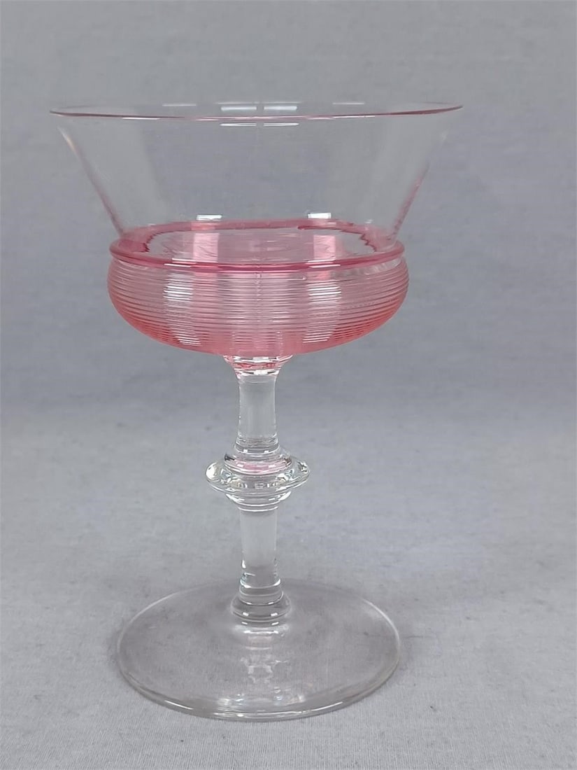 Steuben Gold Ruby Reeding Champagne Glass - 3