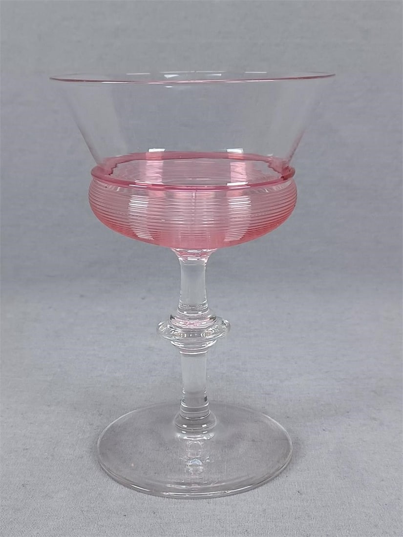 Steuben Gold Ruby Reeding Champagne Glass - 4