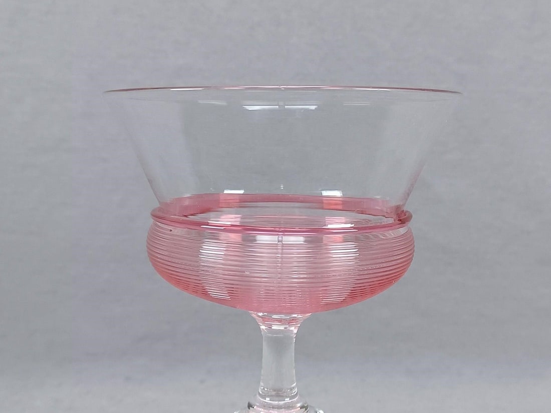 Steuben Gold Ruby Reeding Champagne Glass - 6