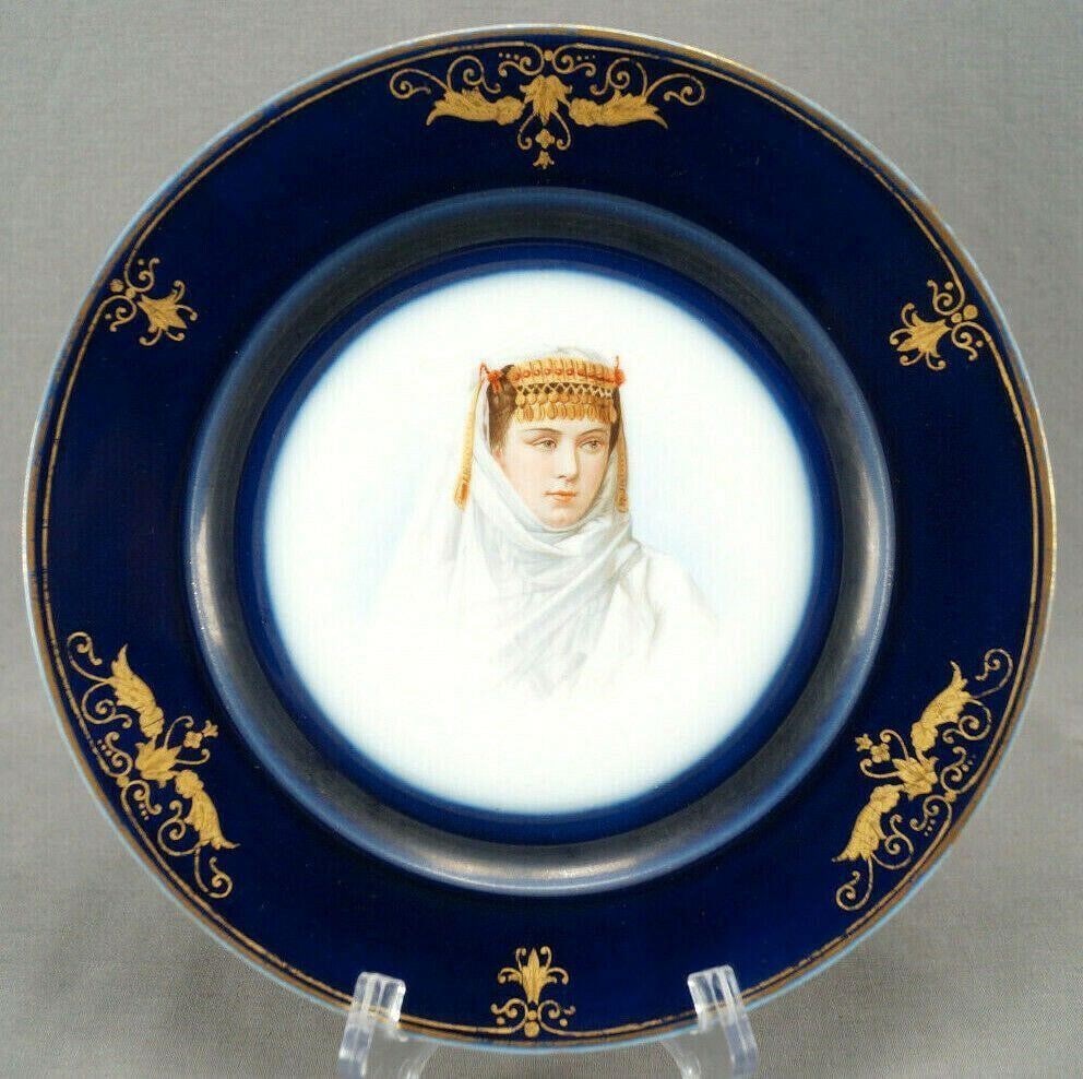 Sevres HP Woman in Headdress Portrait Plate (1 of 11)