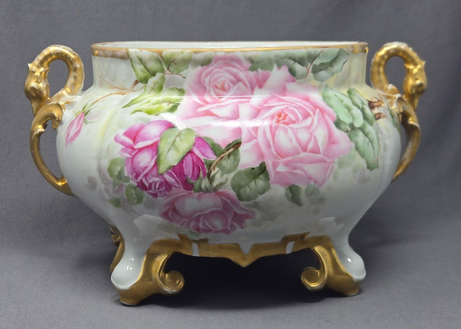 Limoges Jardinière Large Roses Artist Painted (1 of 10)